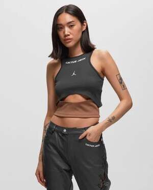 Jordan x Cactus Jack Women's Ribbed Cutout Tank Top DX6172-070 Size XS
